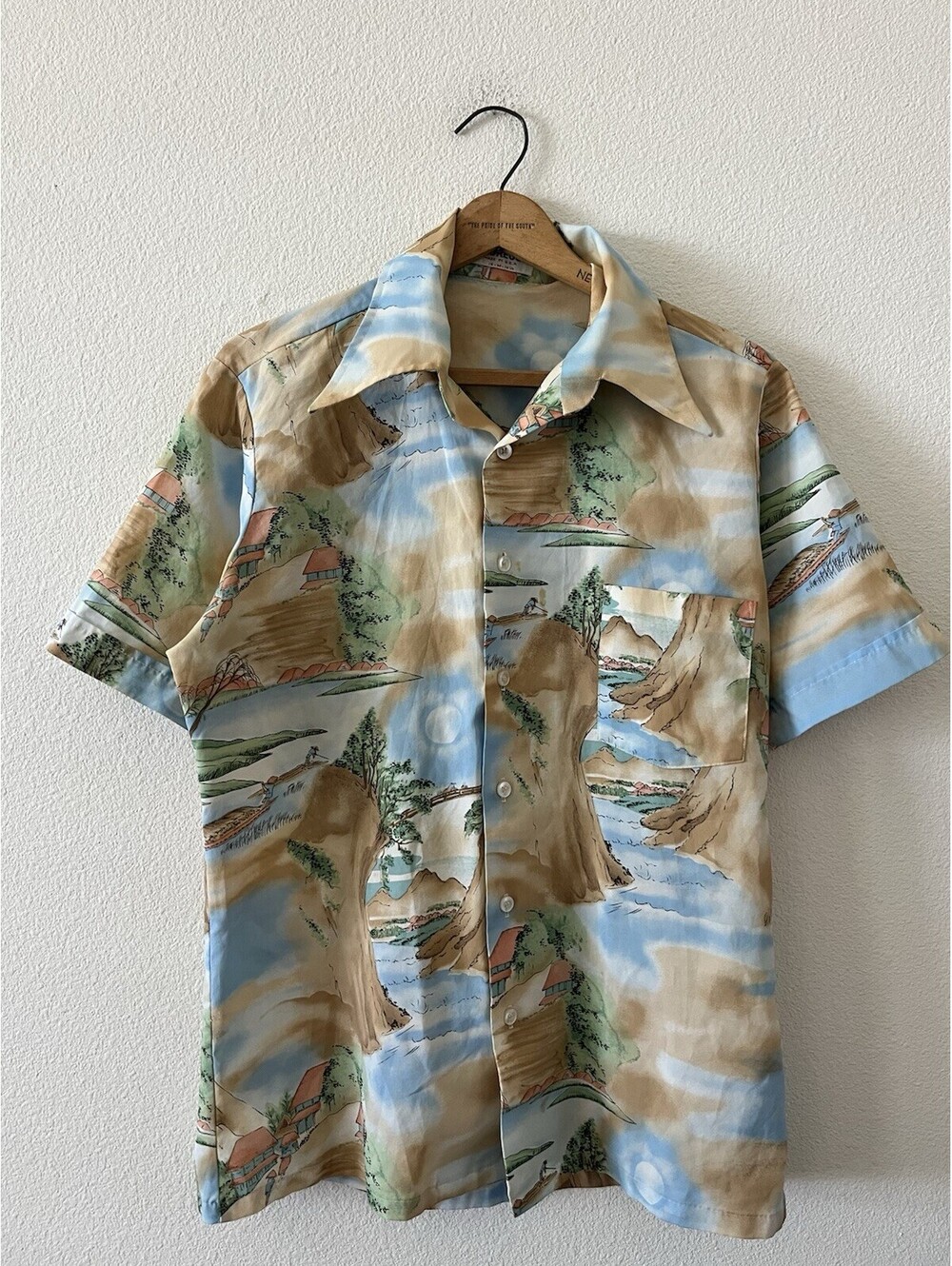 ⁠Vintage McGregor Landscape Hawaiian Shirt Medium USA Made